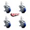 Service Caster 3'' Blue Poly Swivel 7/16'' Grip Ring Stem Caster Set with Brake, 4PK SCC-GR20S314-PPUB-BLUE-TLB-716138-4 - alternate 3